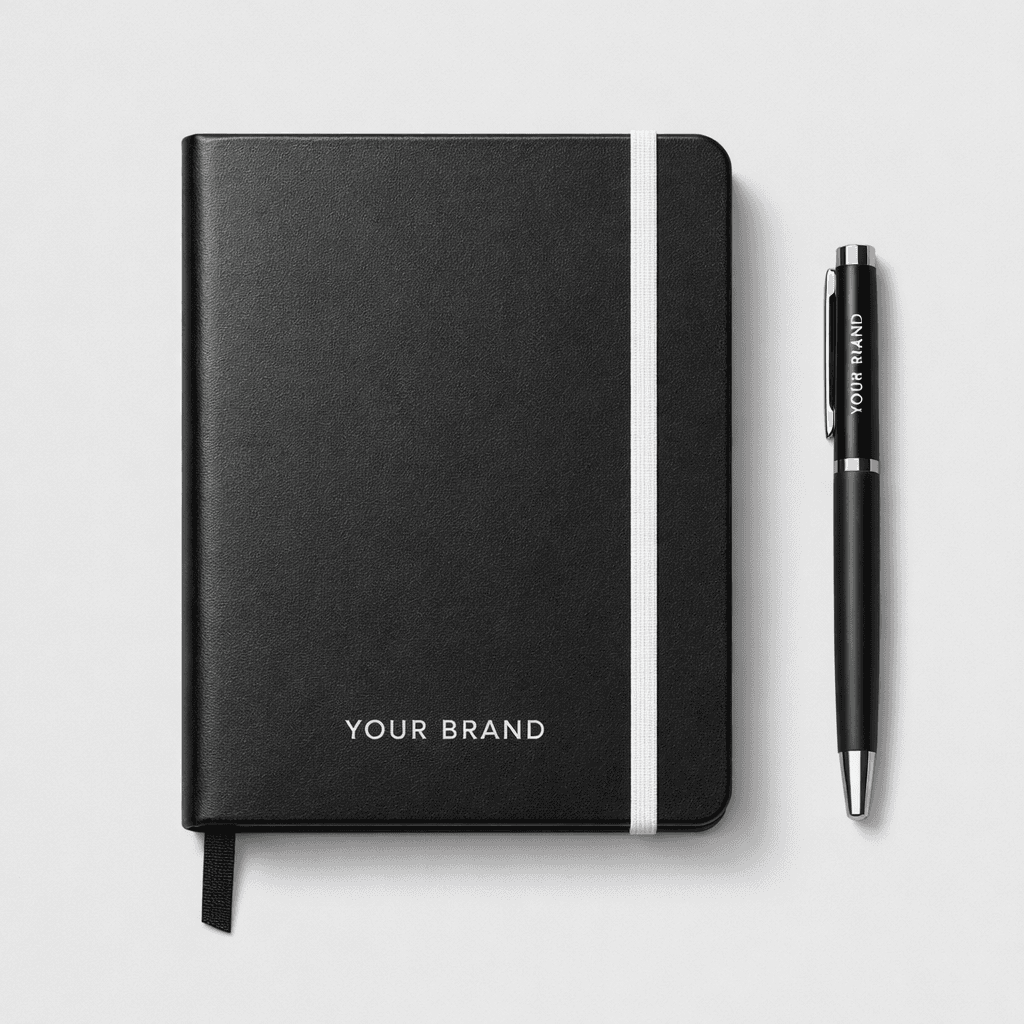 Premium Notebook with Pen private-label product concept