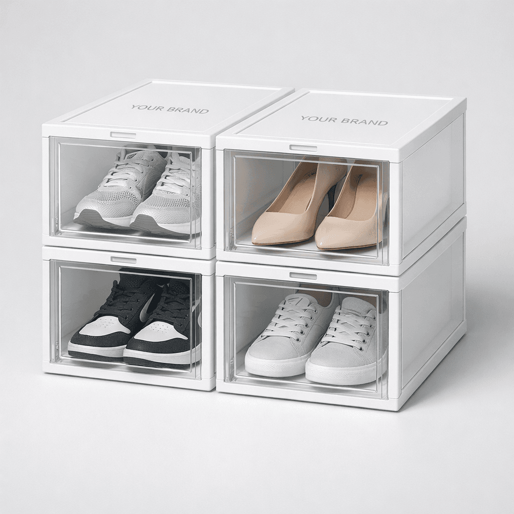 Stackable Shoe Organizer Boxes private-label product concept