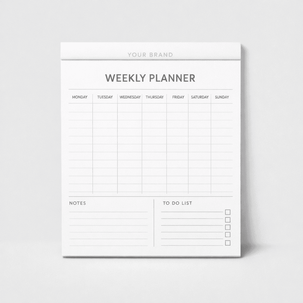 Weekly Planner Notepad private-label product concept