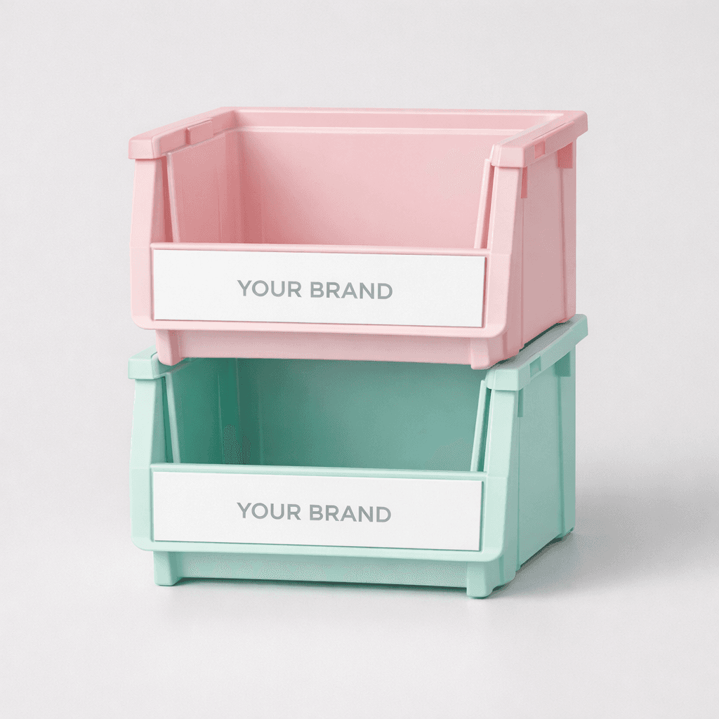 Stackable Plastic Storage Bins private-label product concept