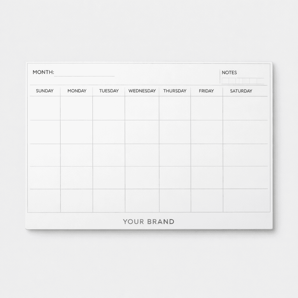 Magnetic Whiteboard Calendar private-label product concept