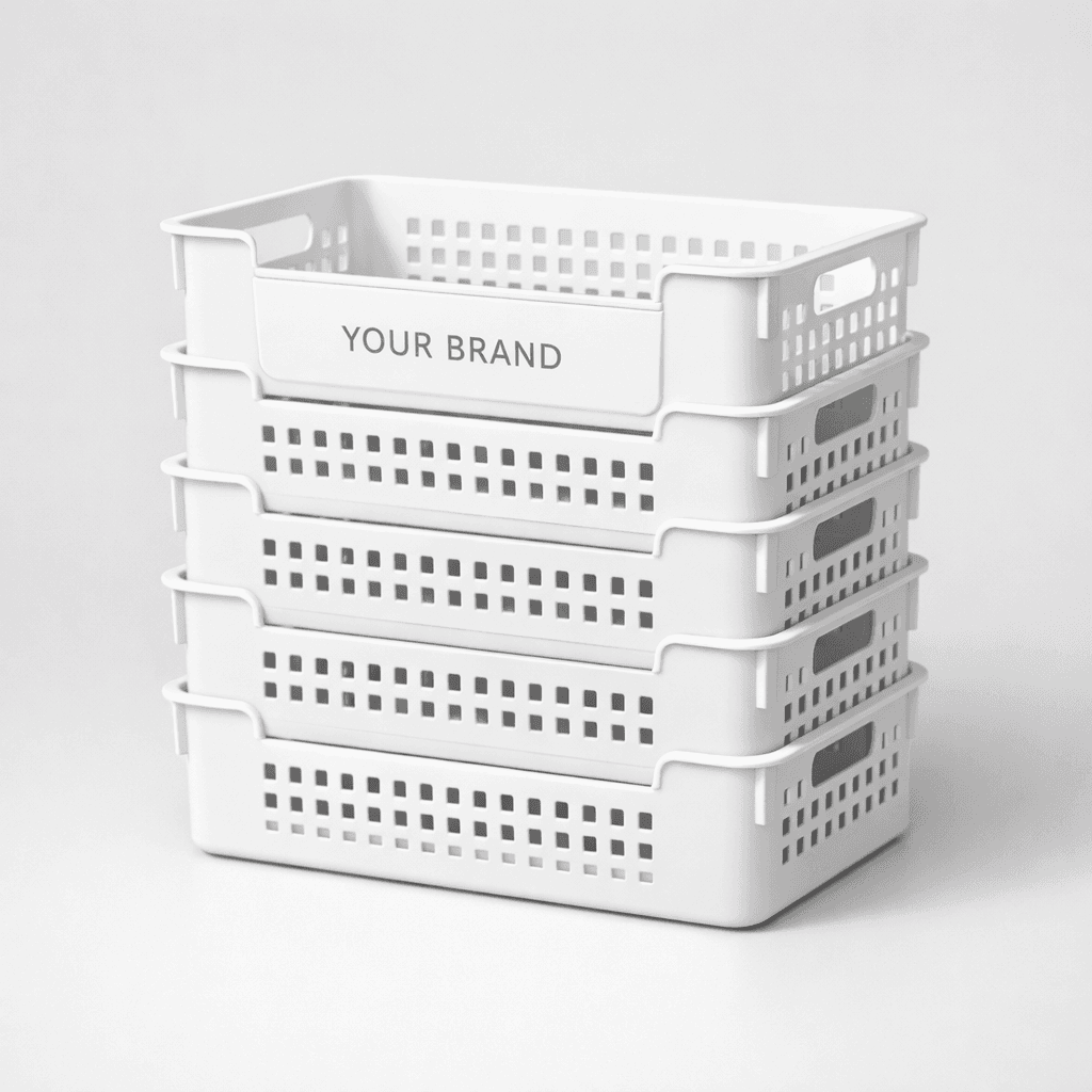 Stackable Plastic Storage Basket private-label product concept