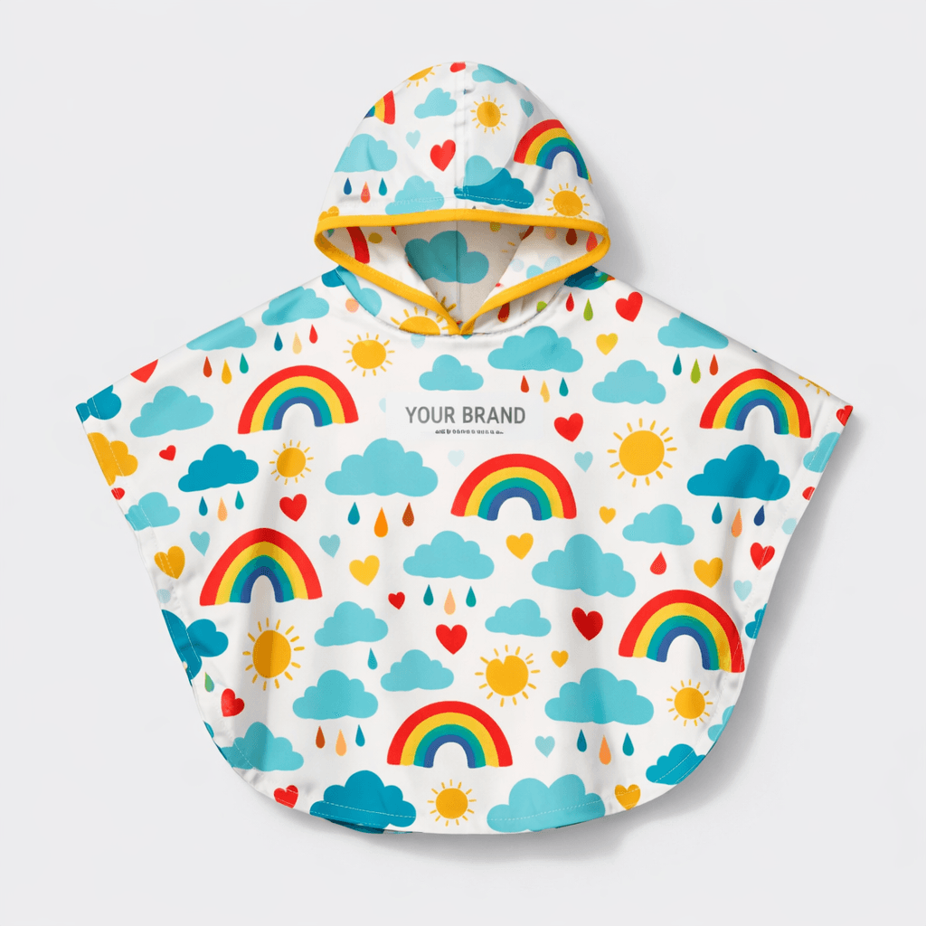 Patterned Kids’ Rain Poncho private-label product concept