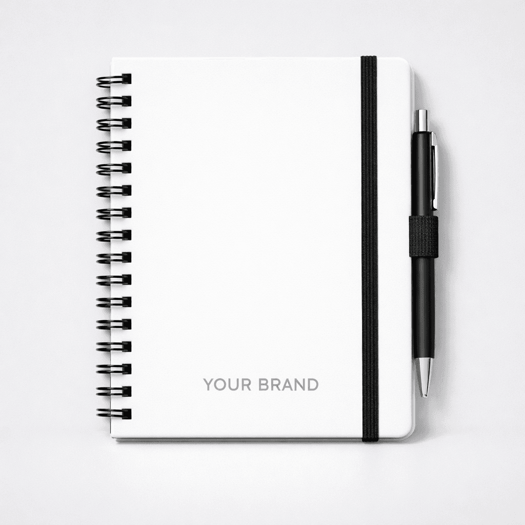 A5 Spiral Notebook with Pen Holder private-label product concept