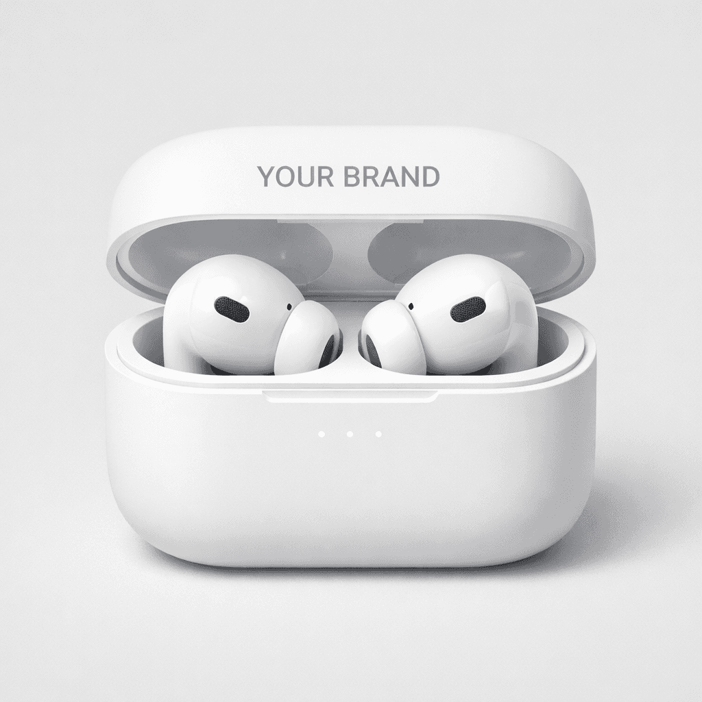 Wireless Earbuds with Charging Case private-label product concept