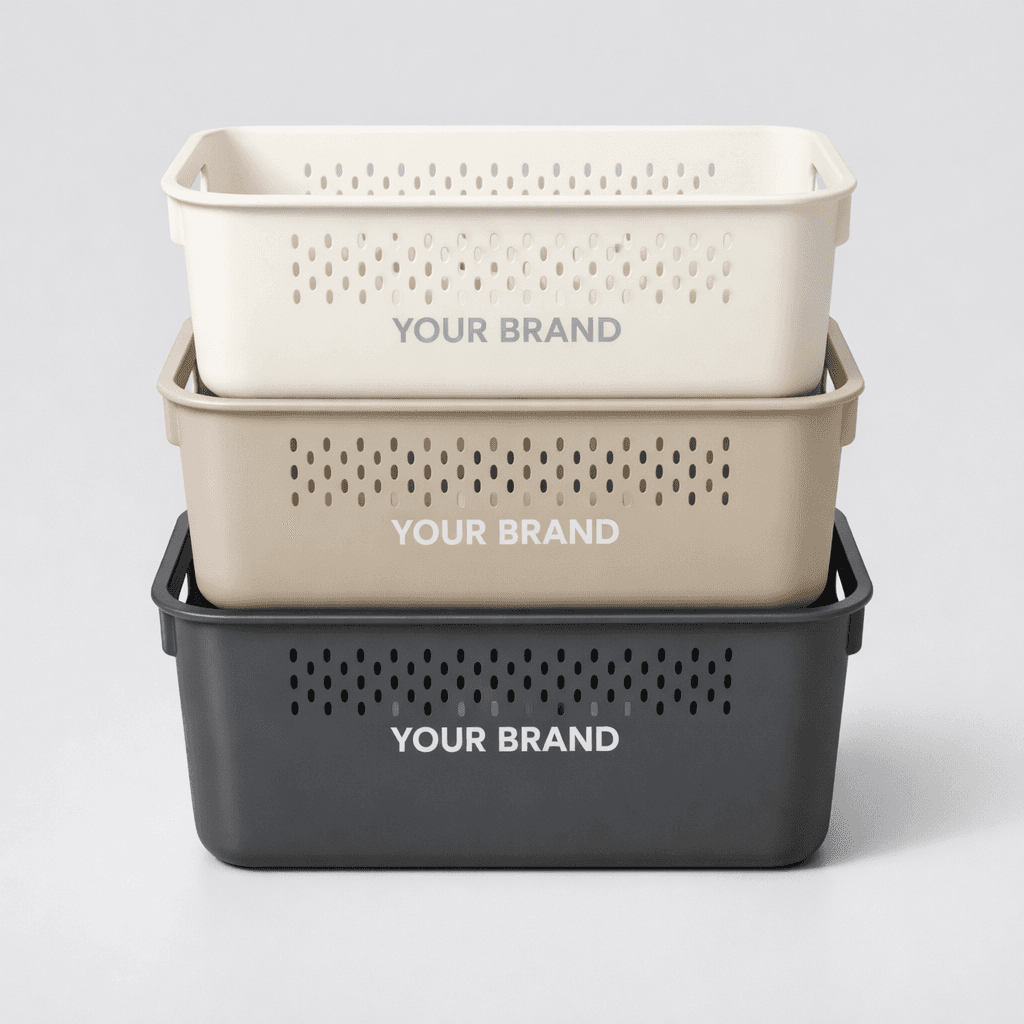 Plastic Storage Basket Set private-label product concept