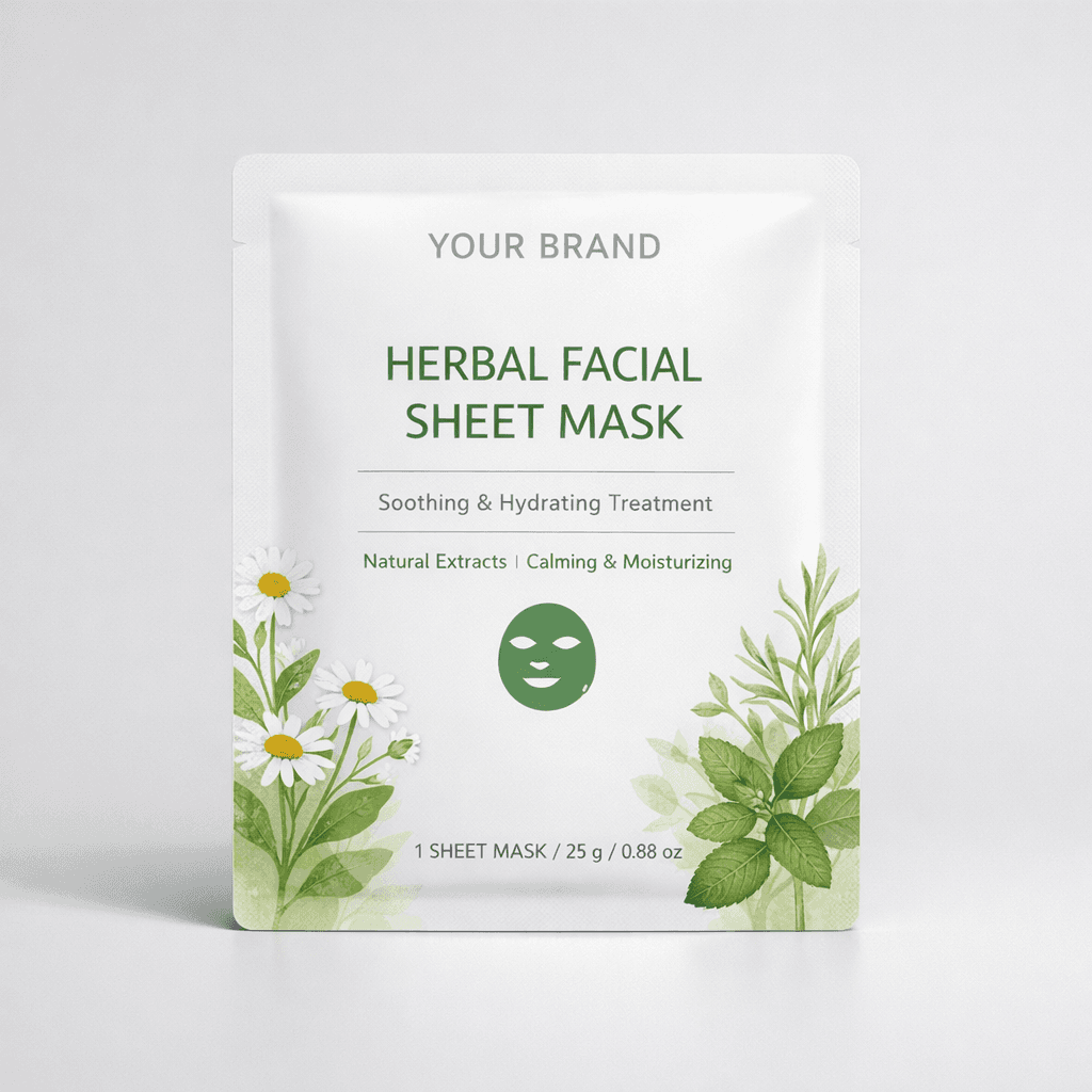 Herbal Facial Sheet Mask private-label product concept
