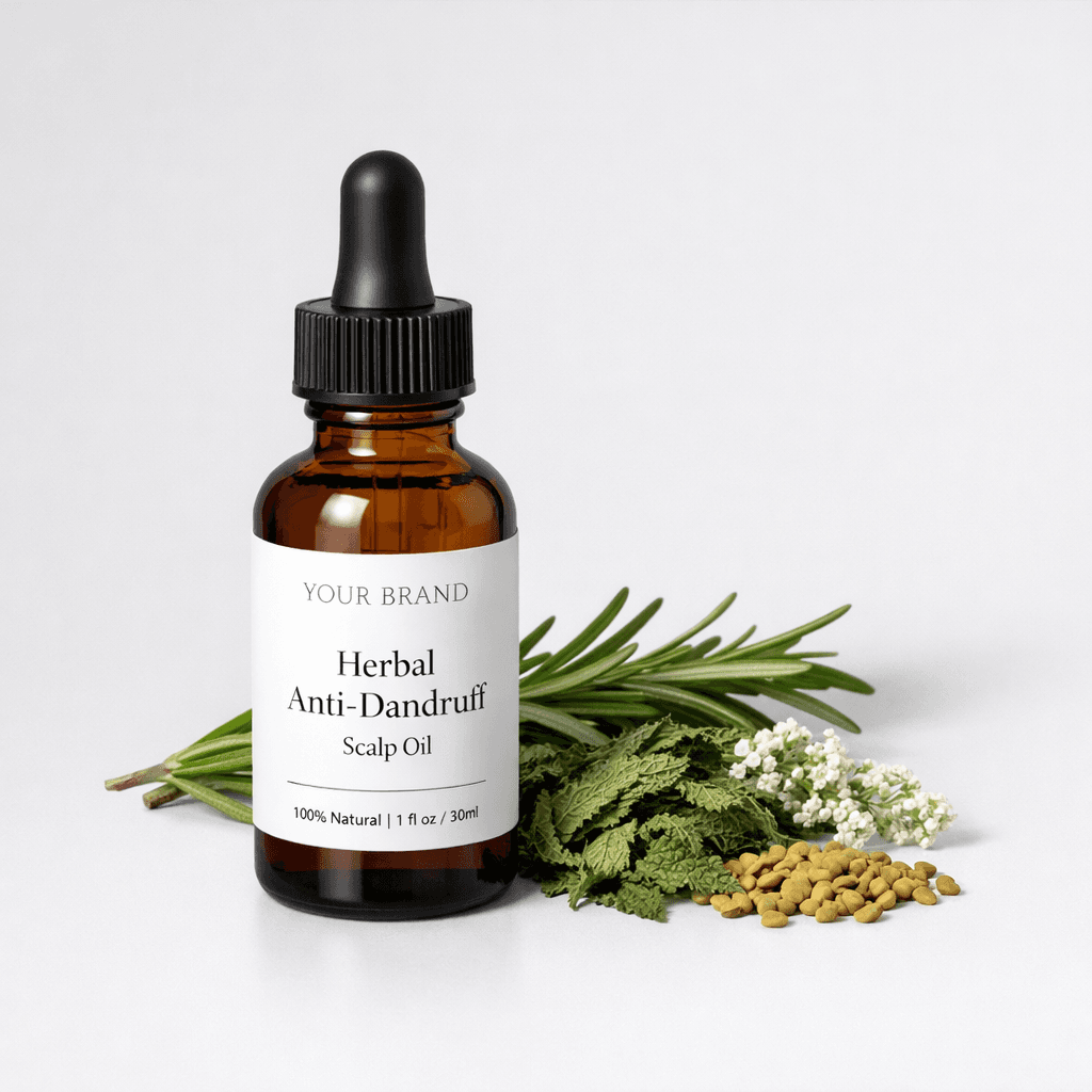 Herbal Anti-Dandruff Scalp Oil private-label product concept