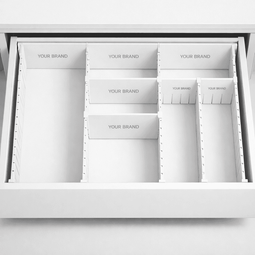 Multi-Use Plastic Drawer Divider Set private-label product concept