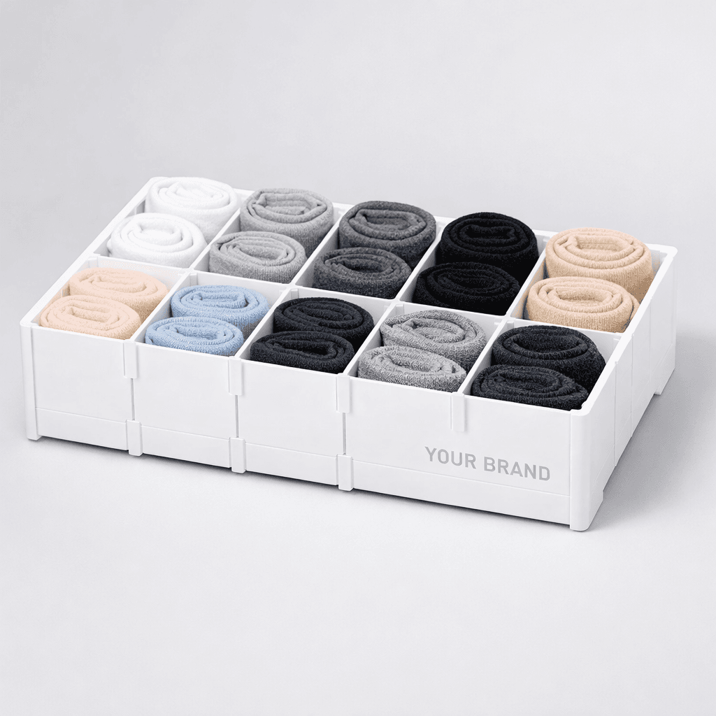 Multi-Compartment Plastic Drawer Divider private-label product concept