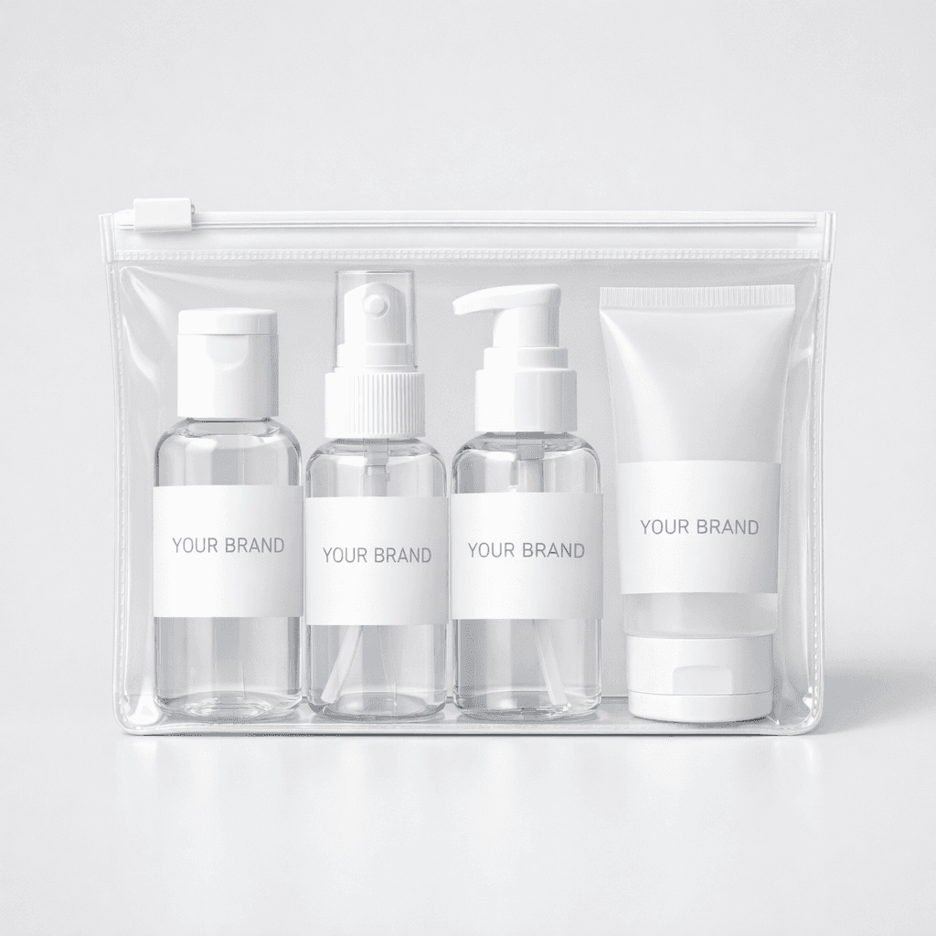 Travel-Sized Toiletry Bottle Set (4-Pack) private-label product concept