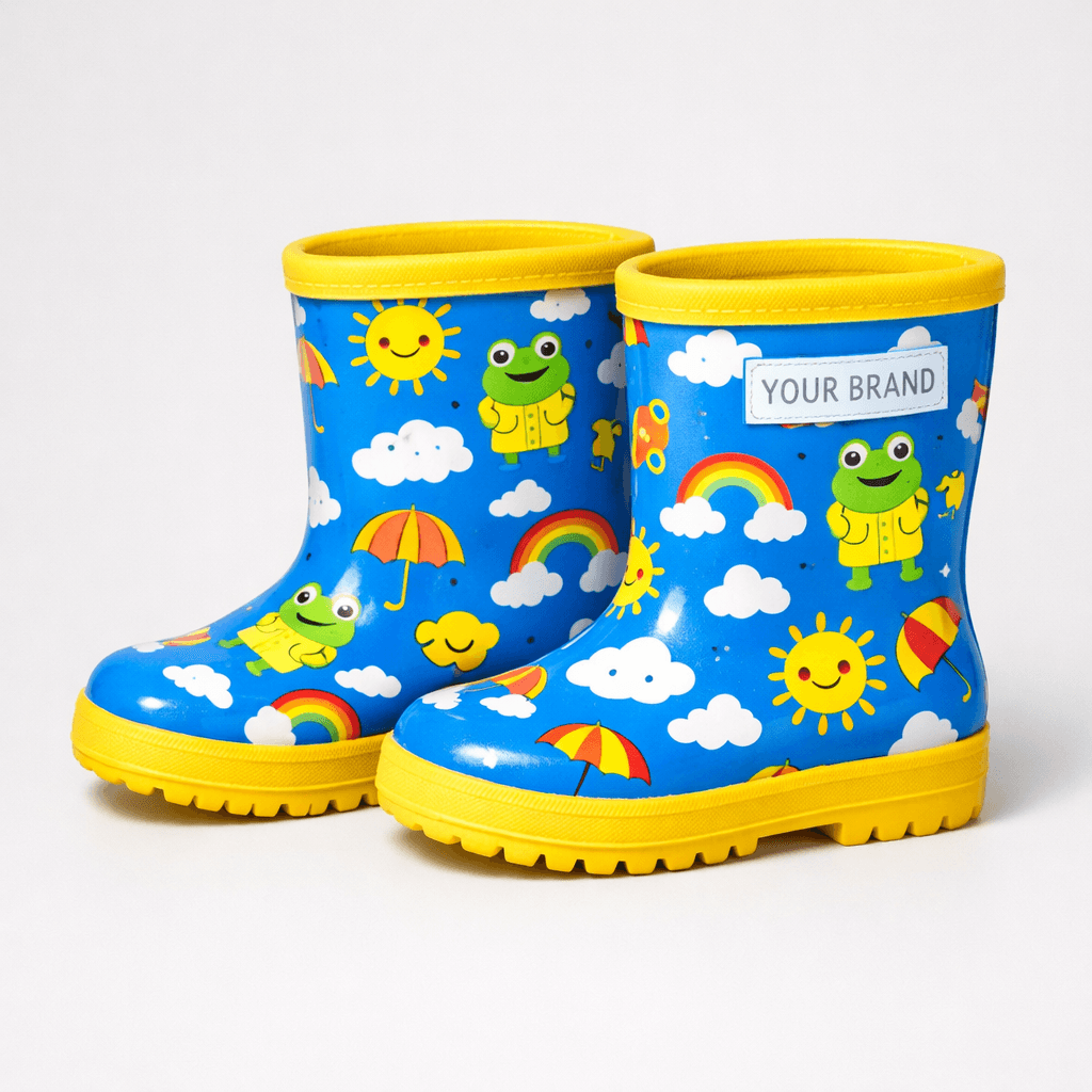 Kids’ Cartoon Print Rain Boots private-label product concept