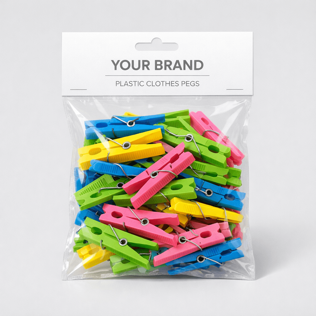 Durable Plastic Clothes Pegs Set private-label product concept