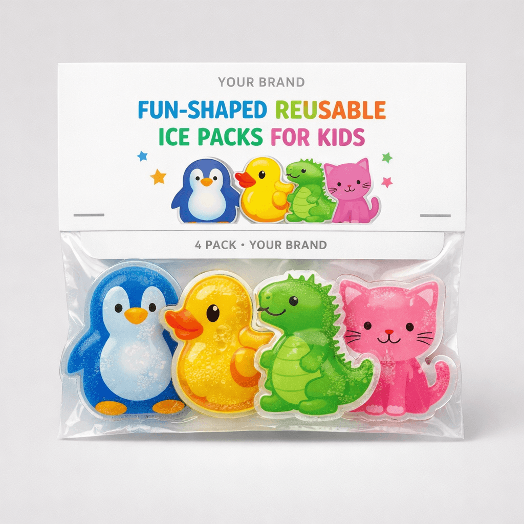 Fun-Shaped Reusable Ice Packs for Kids private-label product concept