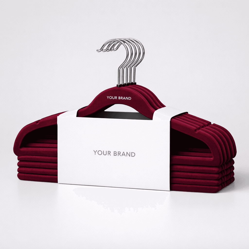 Soft Touch Velvet Hanger Pack private-label product concept