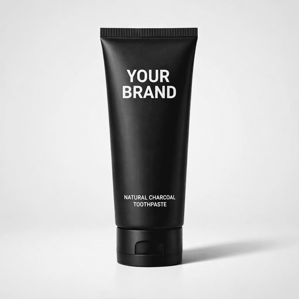 Natural Charcoal Toothpaste private-label product concept