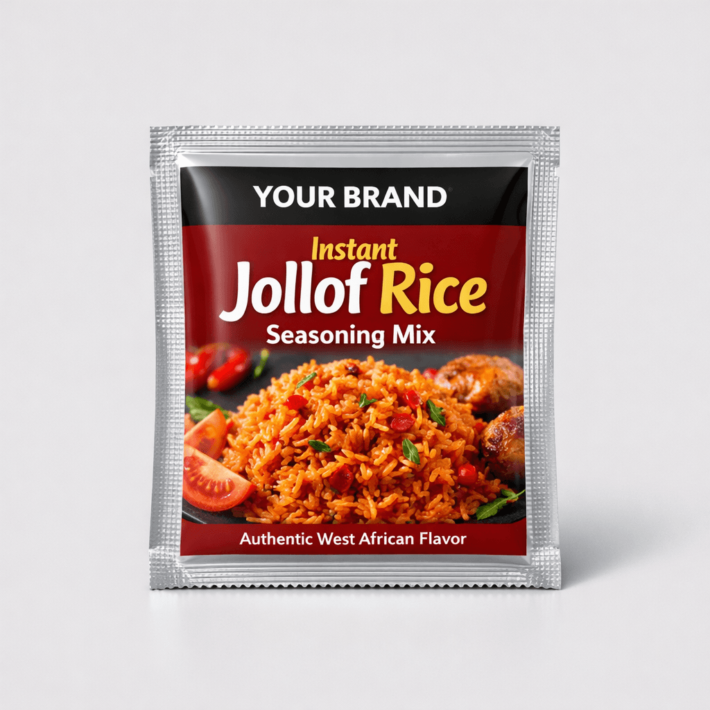 Instant Jollof Rice Seasoning Mix Sachets private-label product concept