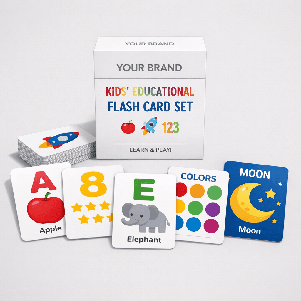 Kids’ Educational Flash Card Set private-label product concept