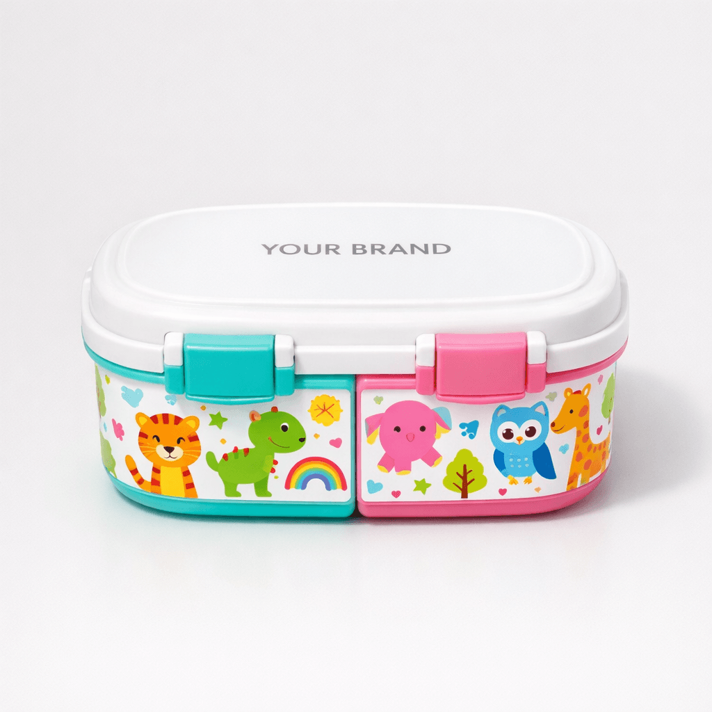 Dual-Compartment Kids’ Snack Container private-label product concept