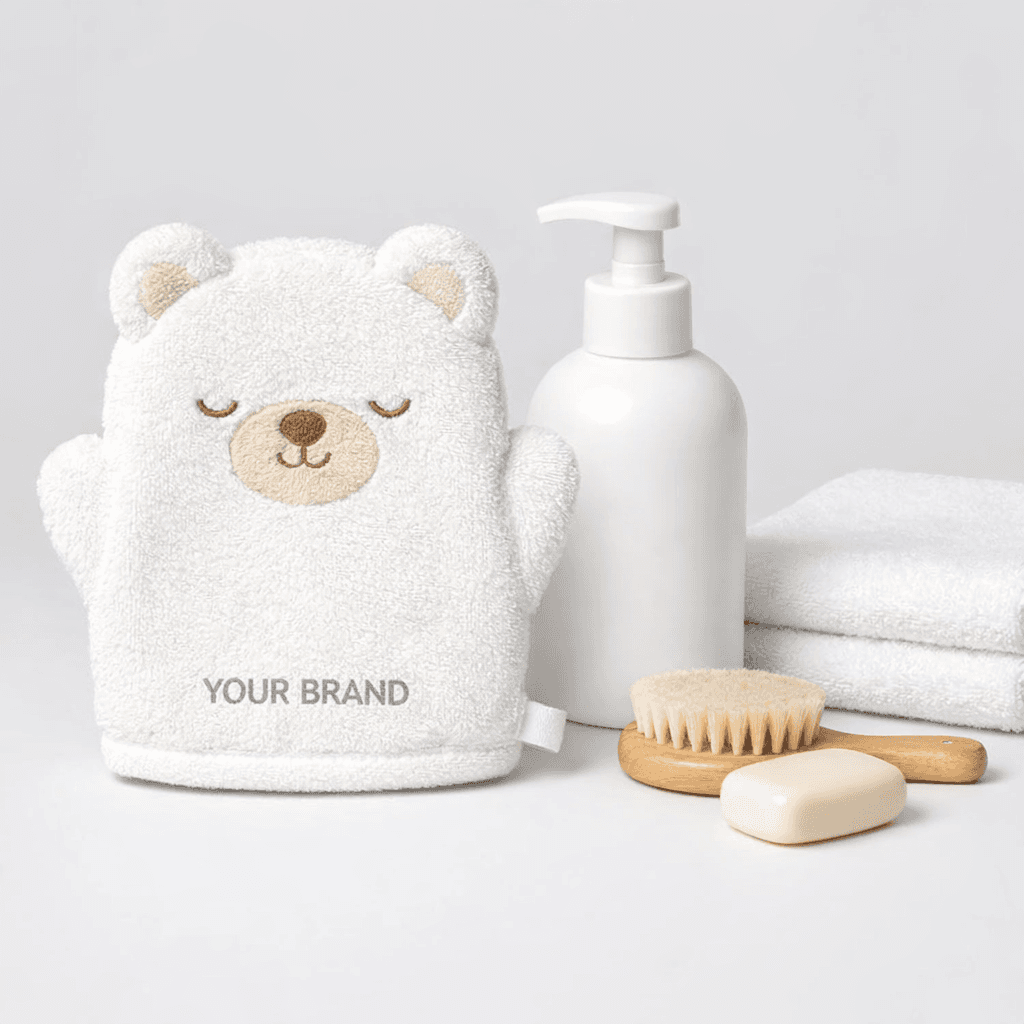 Soft Terry Baby Bath Mitt private-label product concept