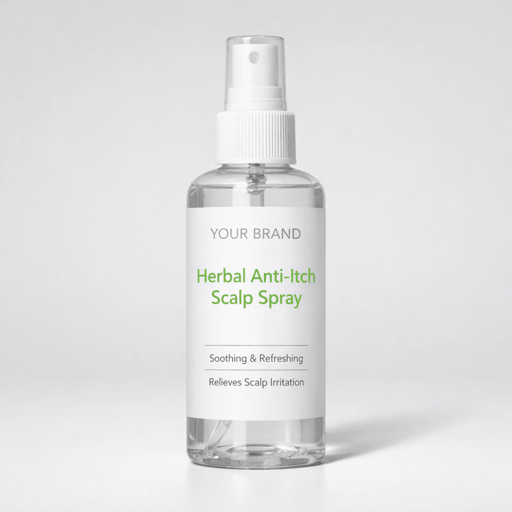 Herbal Anti-Itch Scalp Spray private-label product concept