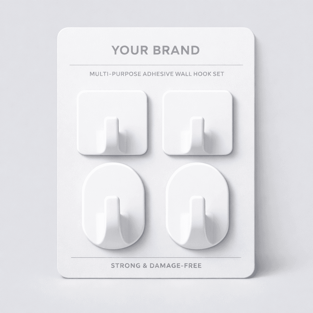 Multi-Purpose Adhesive Wall Hook Set private-label product concept