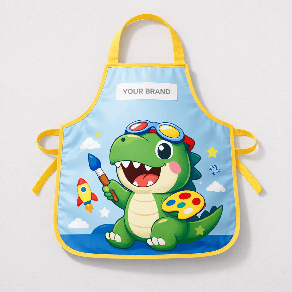 Kids’ Cartoon Print Waterproof Apron private-label product concept