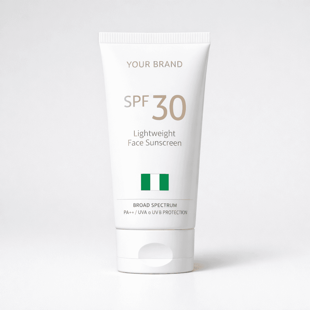 SPF 30 Lightweight Face Sunscreen Cream private-label product concept