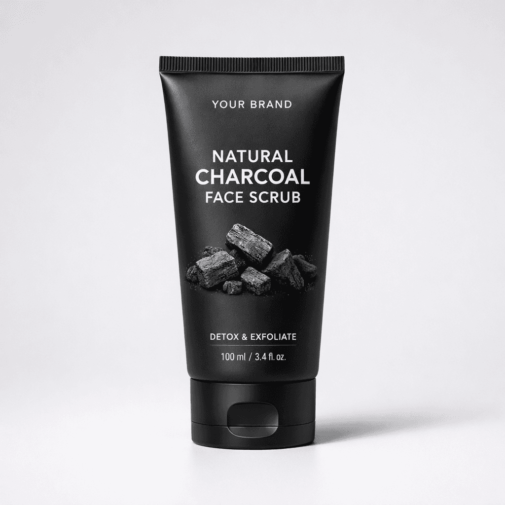 Natural Charcoal Face Scrub private-label product concept
