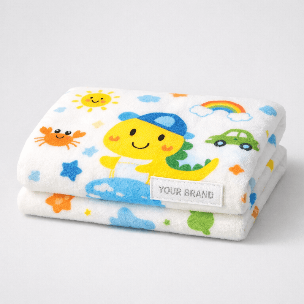 Kids’ Cartoon Print Soft Bath Towel private-label product concept