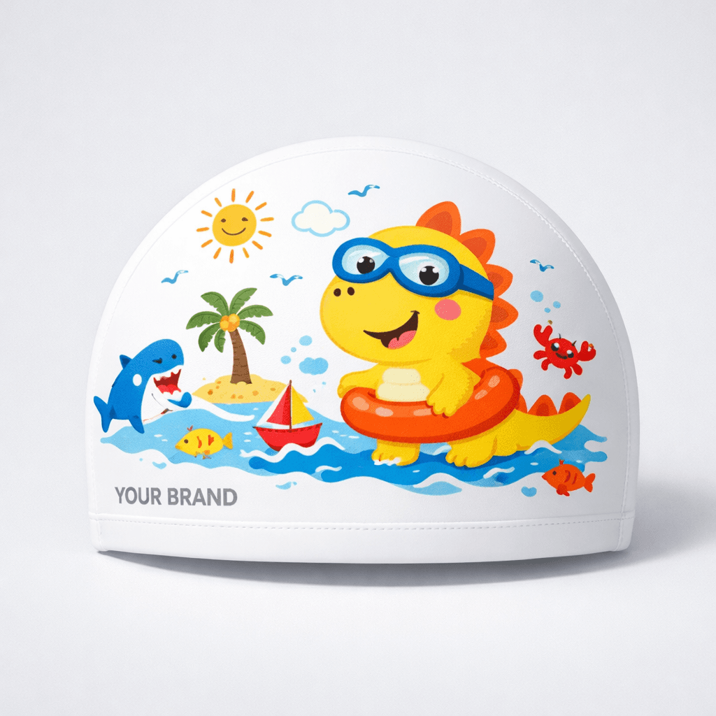 Kids’ Cartoon Print Swim Cap private-label product concept