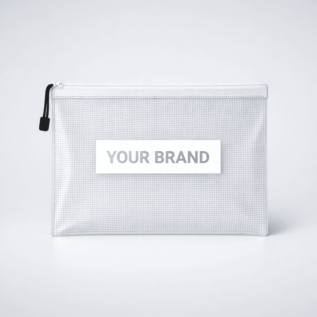 Mesh Zipper Document Bag A4 private-label product concept