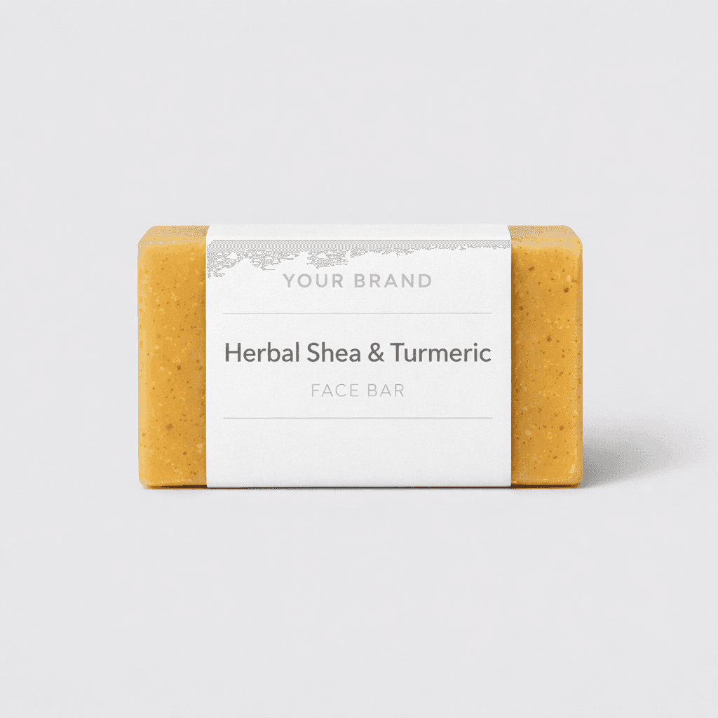 Herbal Shea & Turmeric Face Bar private-label product concept