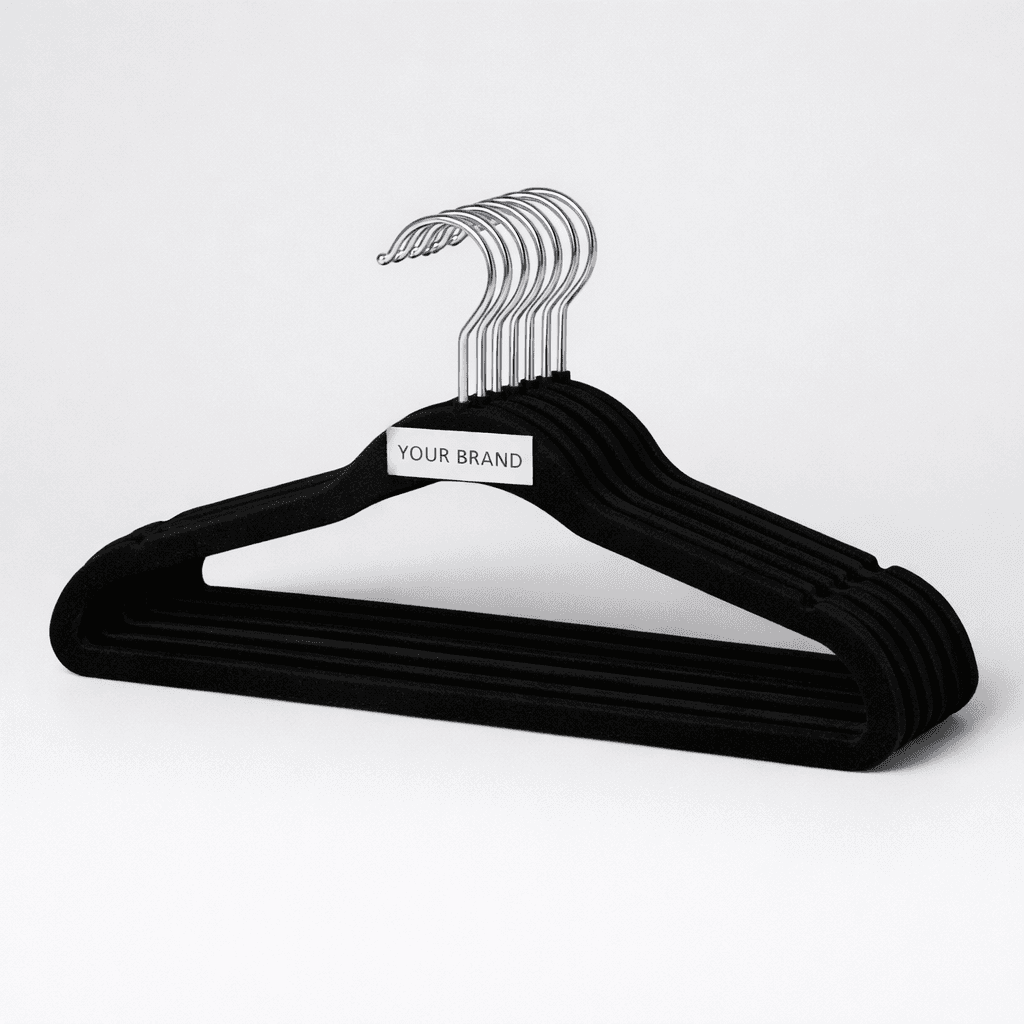 Soft Touch Velvet Hanger Set private-label product concept