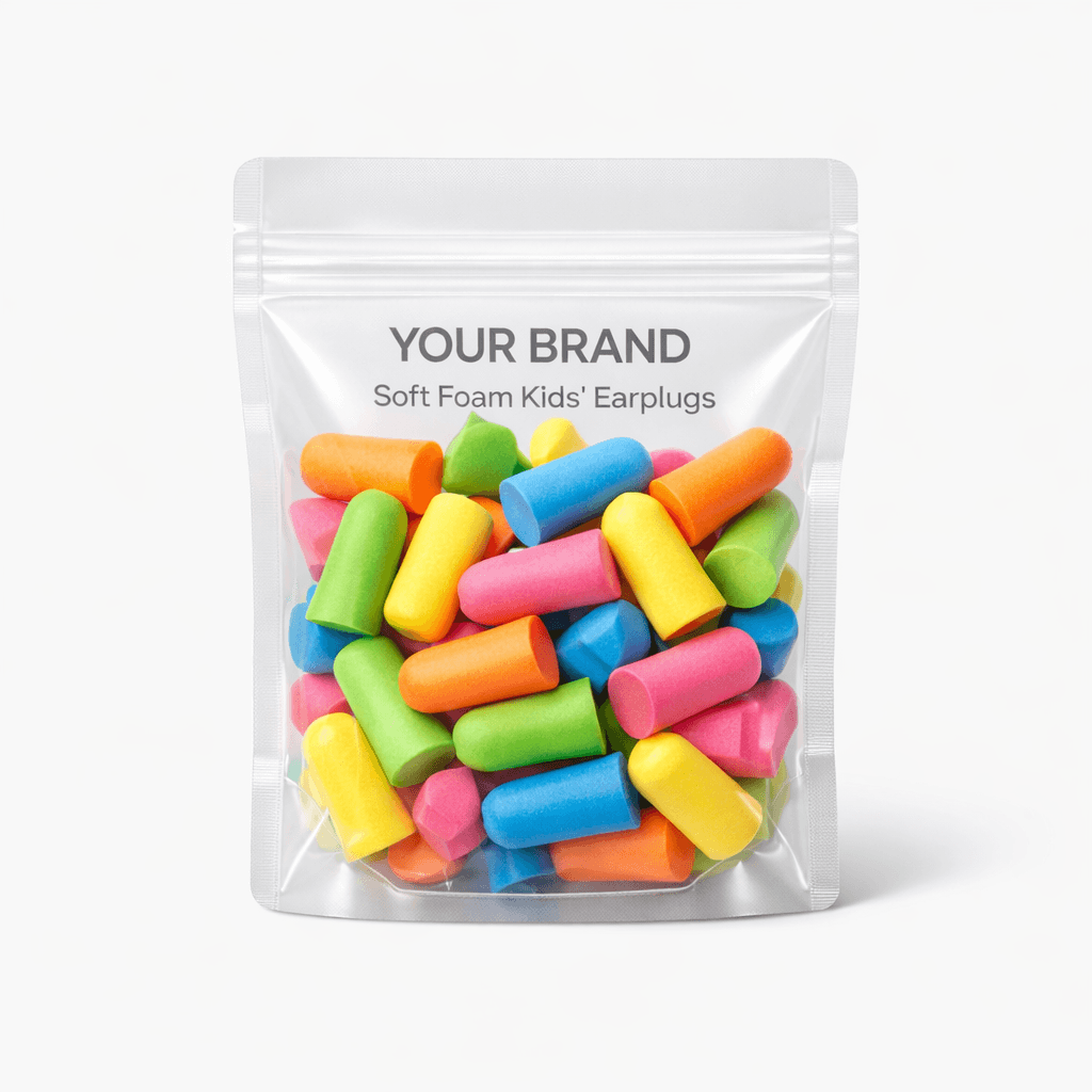 Soft Foam Kids’ Earplugs private-label product concept