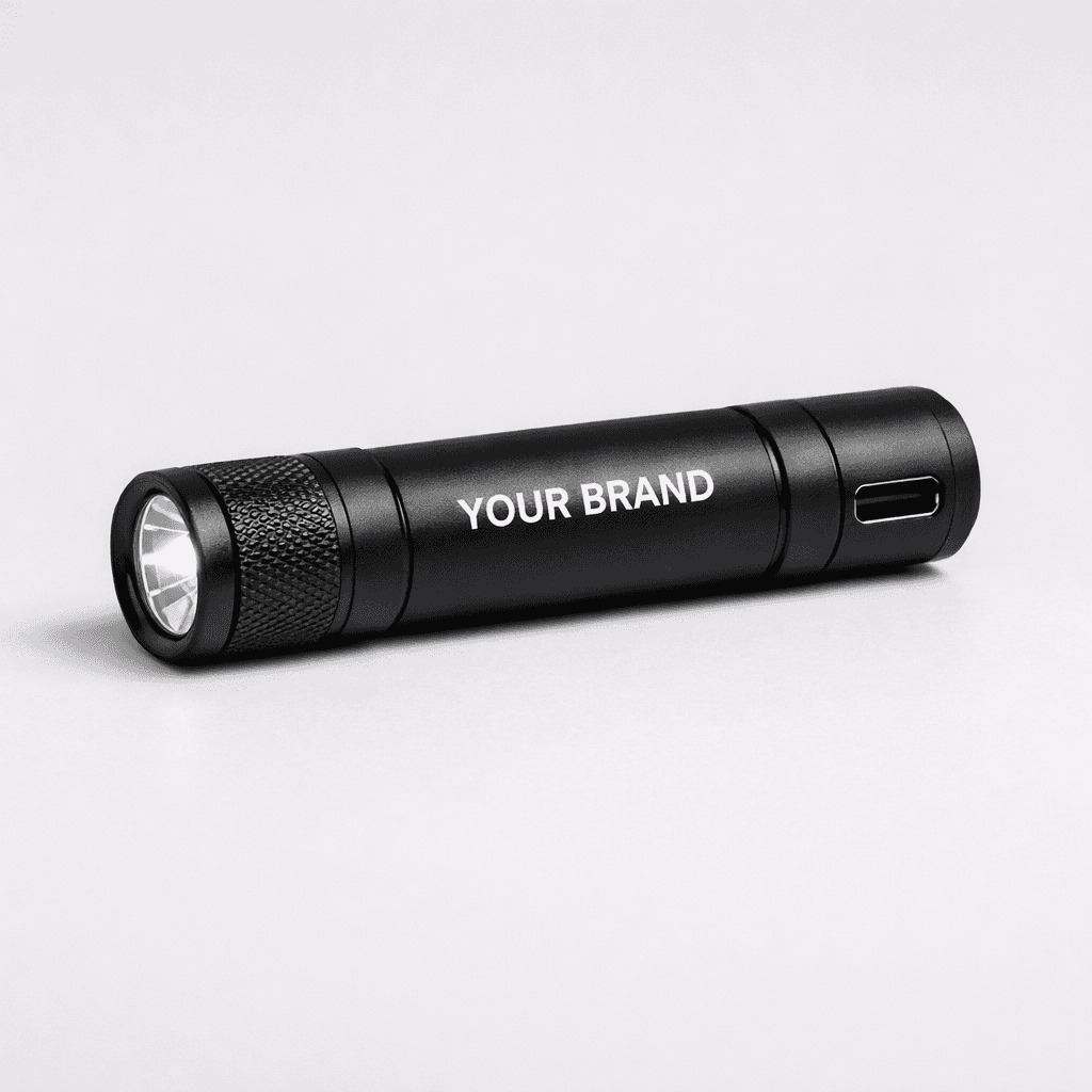 USB Rechargeable Mini LED Flashlight private-label product concept