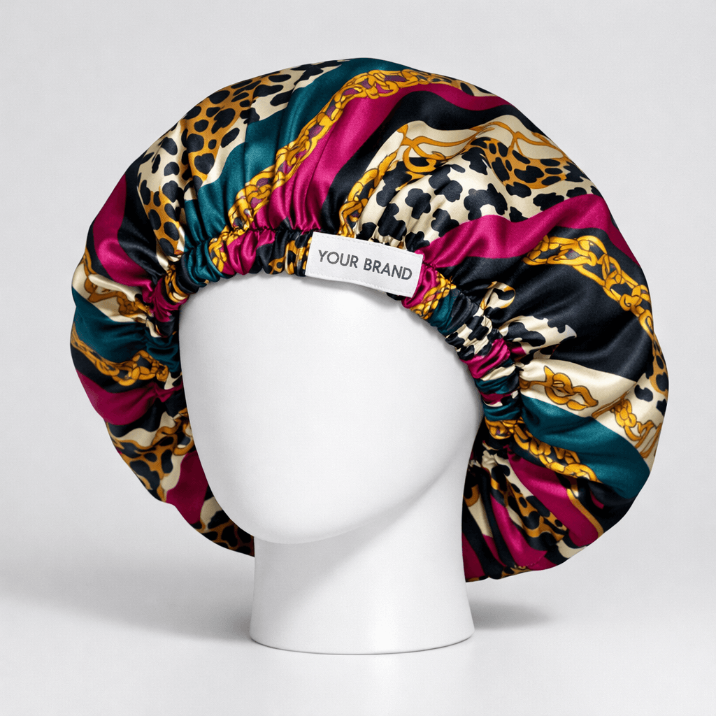 Stylish Patterned Satin Bonnet private-label product concept