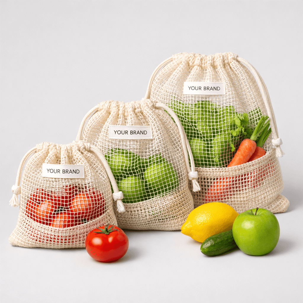 Reusable Mesh Produce Bag Set private-label product concept