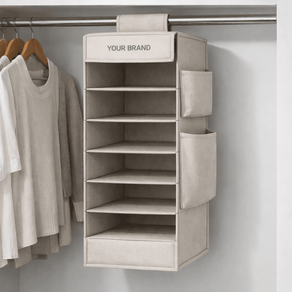 Multi-Section Wardrobe Hanging Organizer private-label product concept