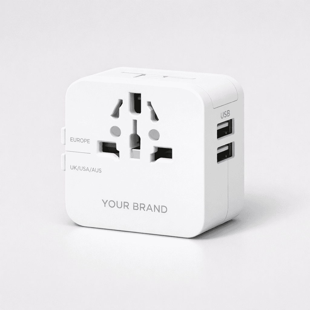 Travel Flat Plug Universal Adapter private-label product concept