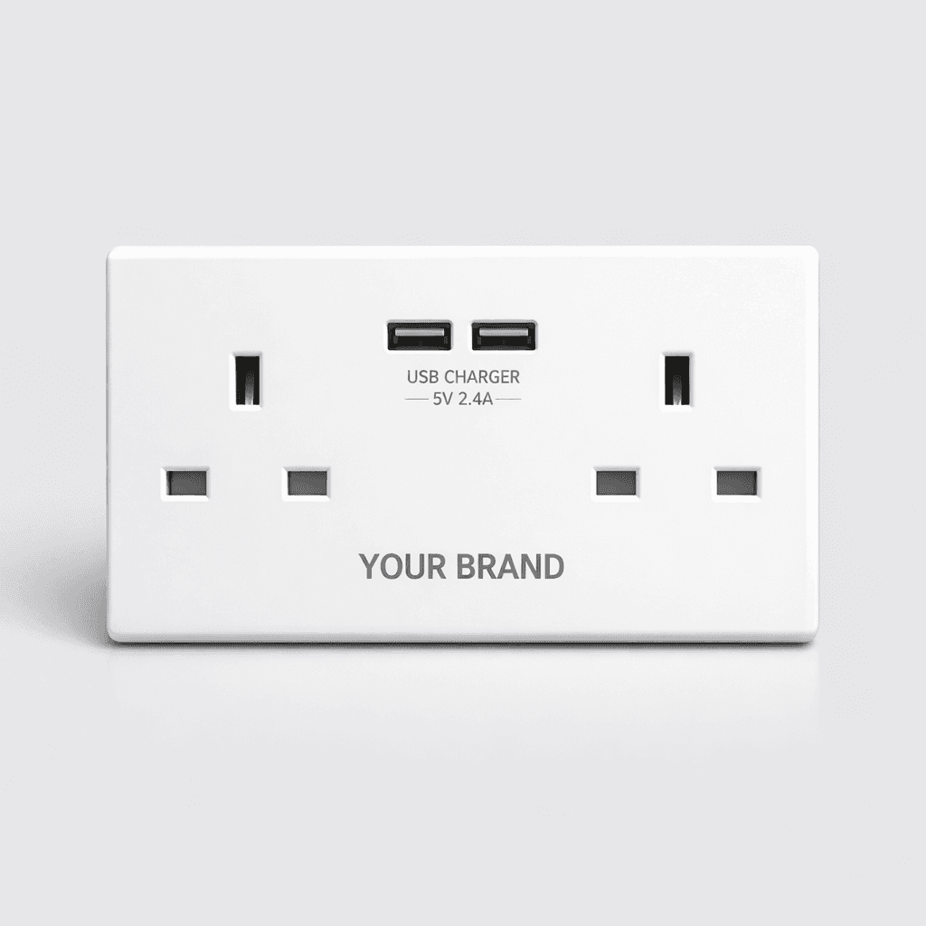 Dual USB Wall Socket Charger private-label product concept