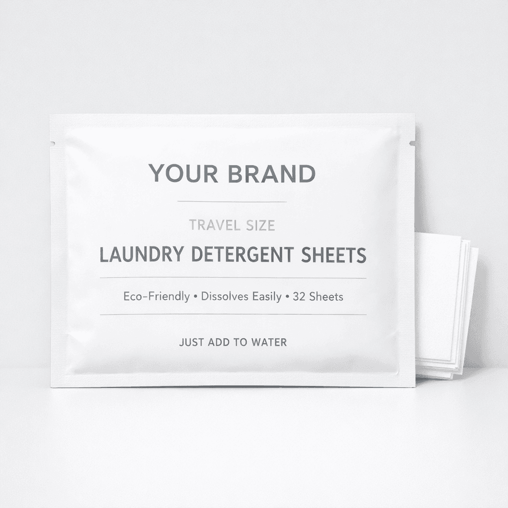 Travel Size Laundry Detergent Sheets private-label product concept