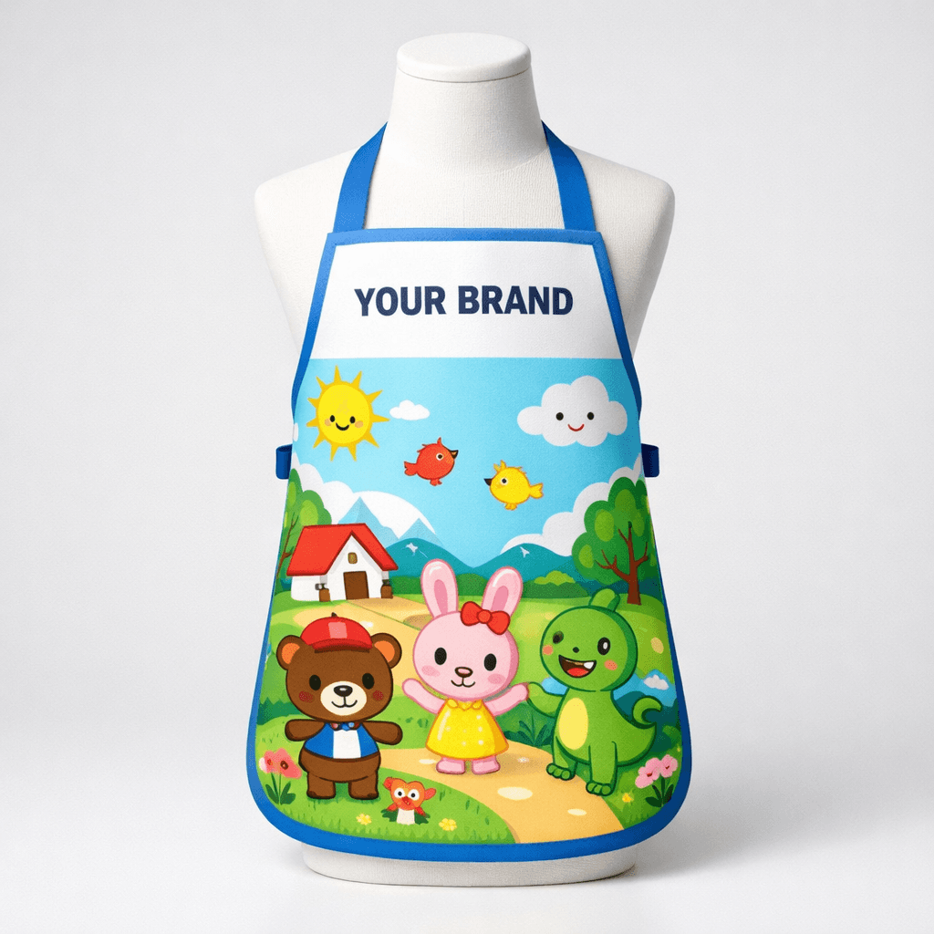 Children’s Cartoon Print Apron private-label product concept