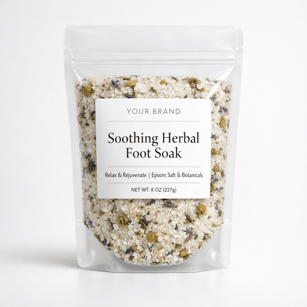 Soothing Herbal Foot Soak private-label product concept