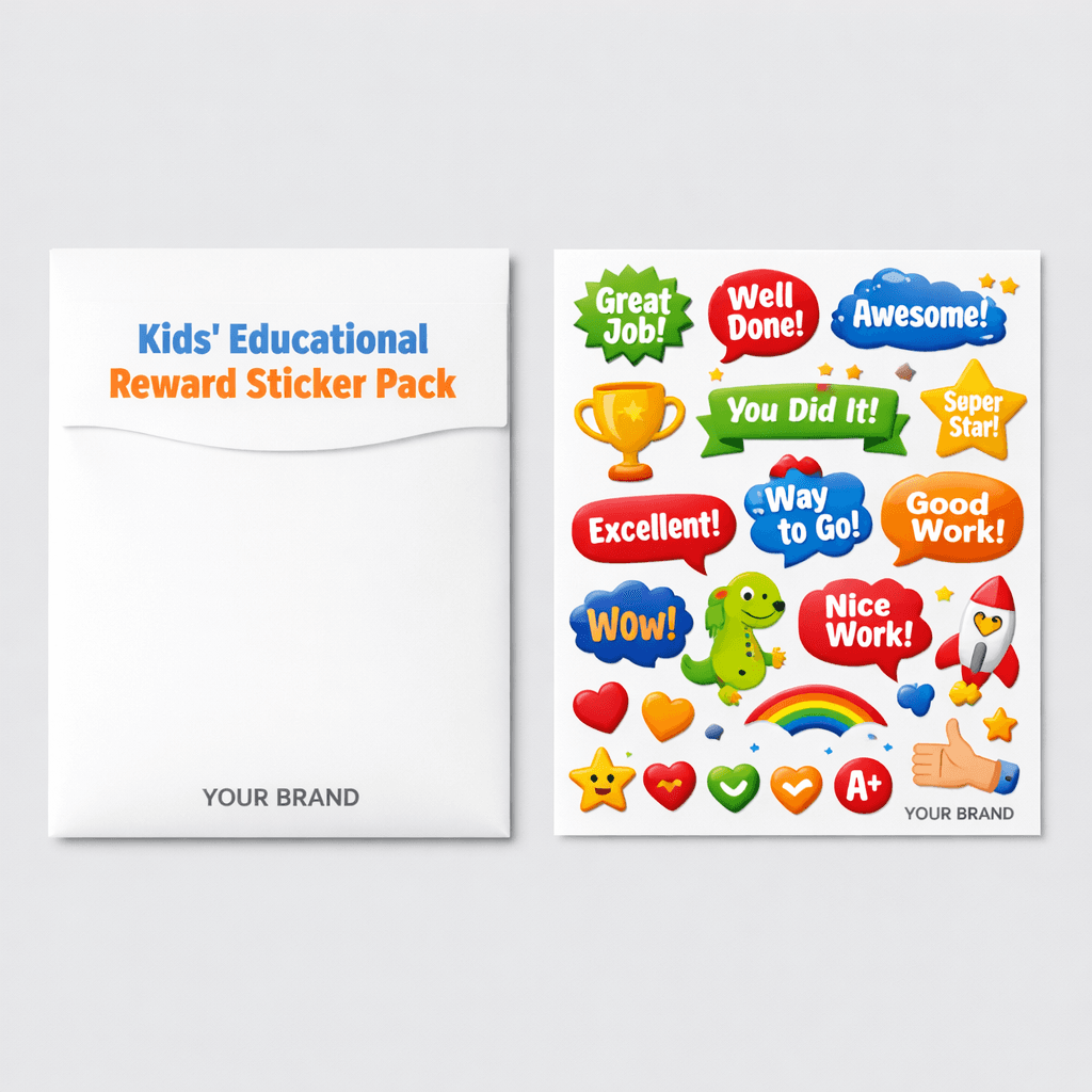 Kids’ Educational Reward Sticker Pack private-label product concept