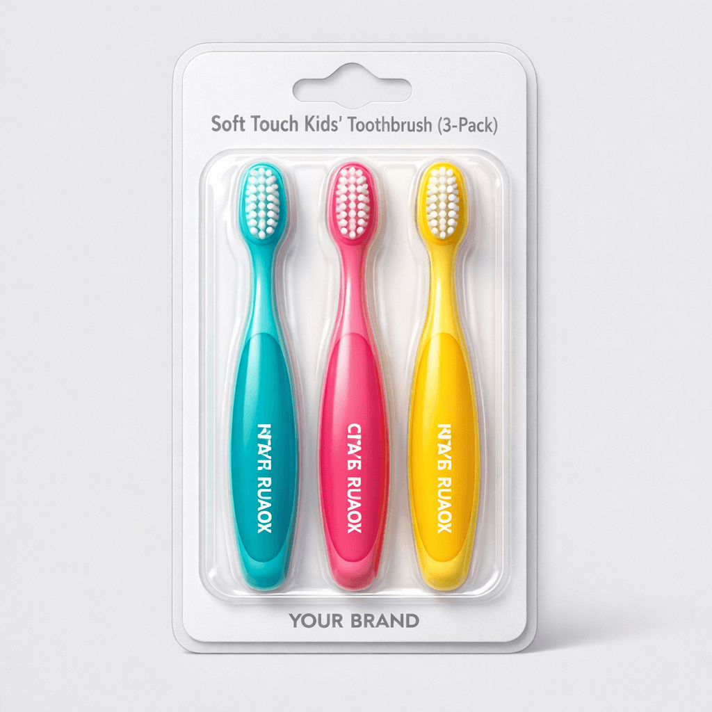 Soft Touch Kids’ Toothbrush (3-Pack) private-label product concept