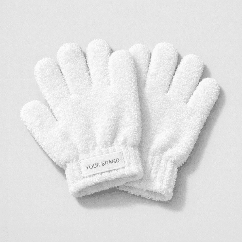 Soft Touch Microfiber Bath Gloves private-label product concept