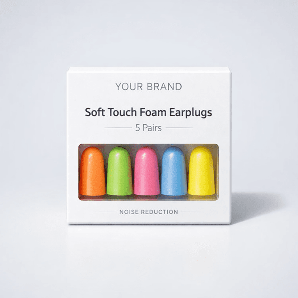 Soft Touch Foam Earplugs (5 Pairs) private-label product concept