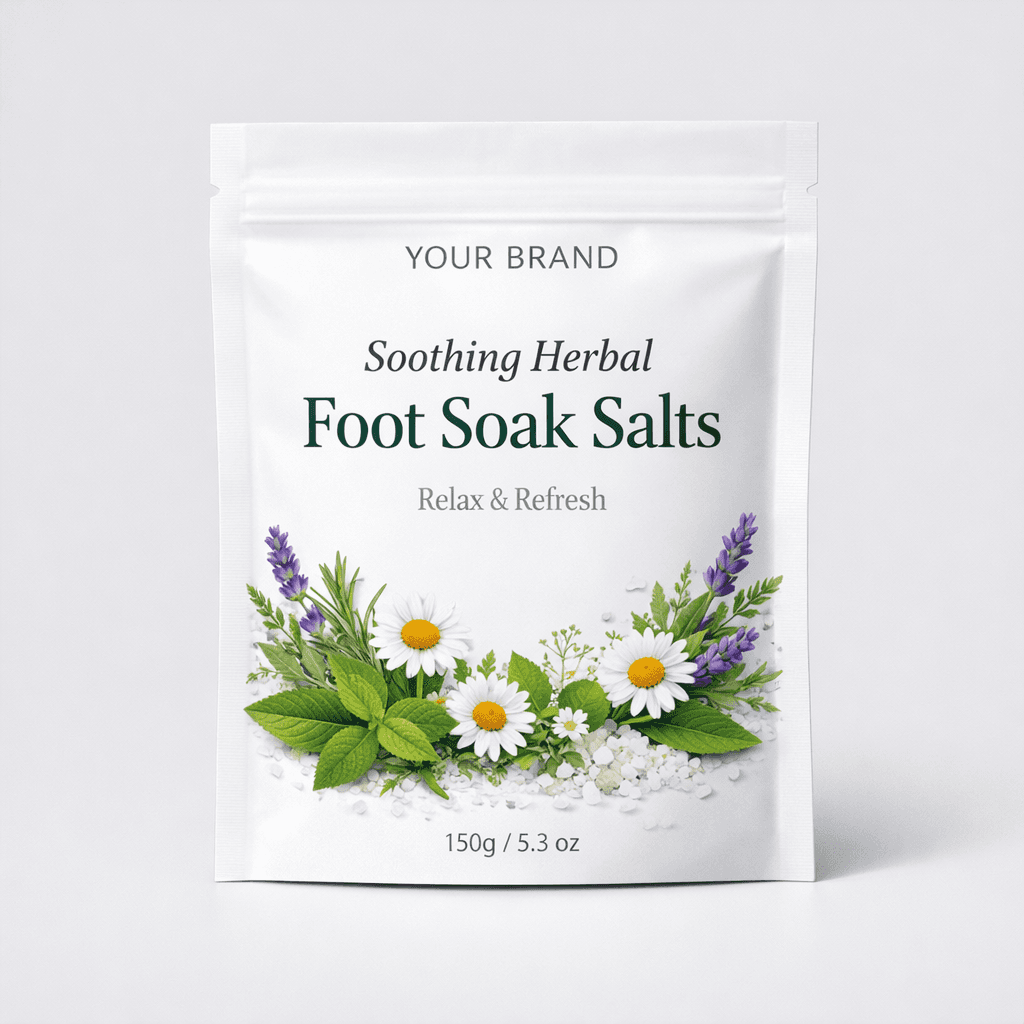 Soothing Herbal Foot Soak Salts private-label product concept