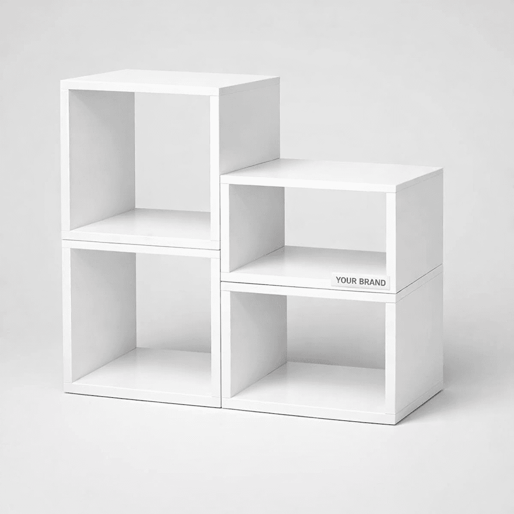 Stackable Modular Bookshelf Cube private-label product concept
